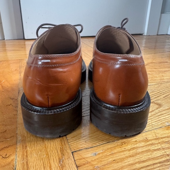 Maison Margiela Tan Tabi Split-Toe Lace-up Oxfords